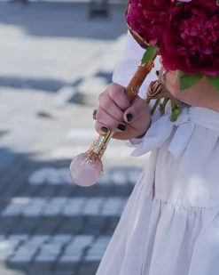 Best Il Marchesato LIMITED COLLECTION - Pink Umbrella with Gold-Plated Handle and Quartz