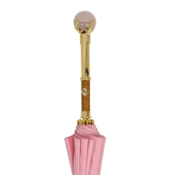 Best Il Marchesato LIMITED COLLECTION - Pink Umbrella with Gold-Plated Handle and Quartz