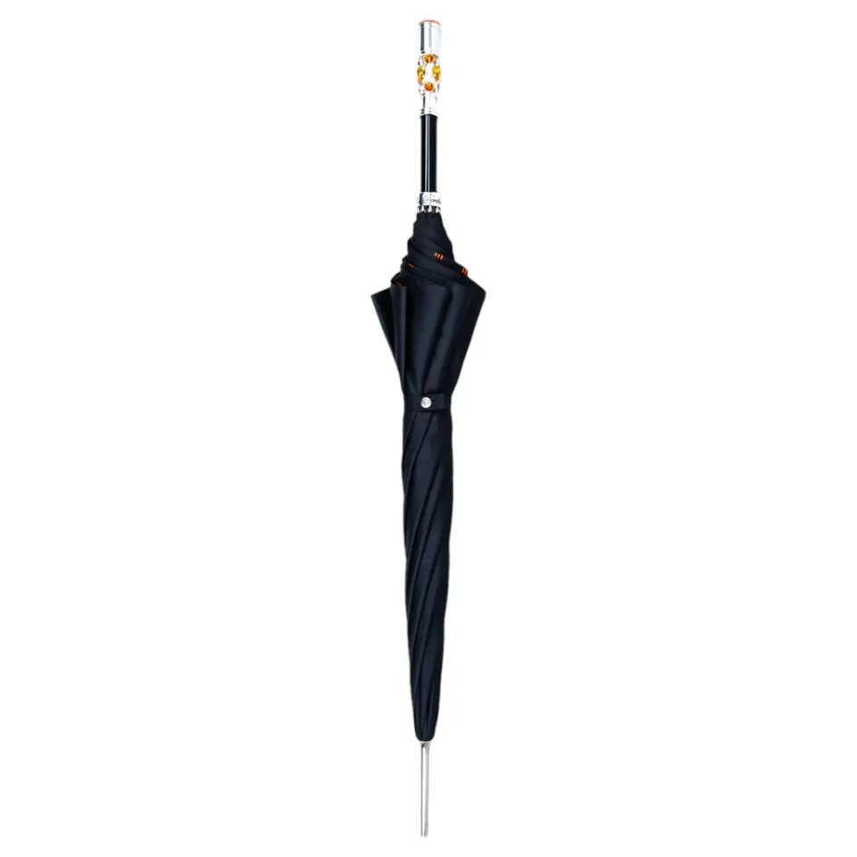Fashion Il Marchesato Luxury Umbrella with Bold Stripes and Gem-Encrusted Handle
