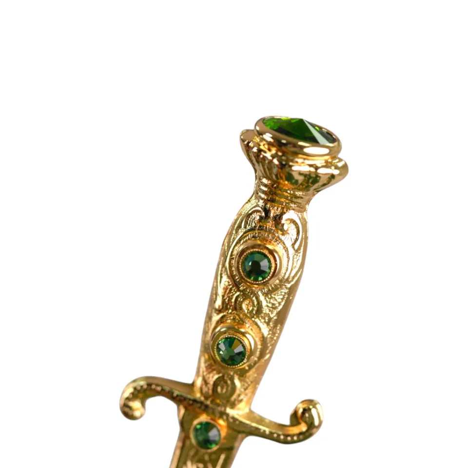 Sale Il Marchesato Majestic Green Umbrella with Ornate Sword Handle in 24K Gold Plating