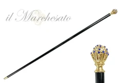 Clearance Il Marchesato Manopola Milord con maestosi cristalli blu