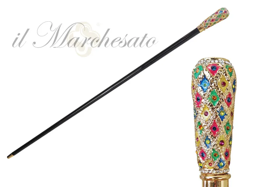 Hot Il Marchesato MILORD WAKING SHOT - Manopola dipinta a mano con cristalli multicolore