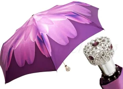 Outlet Il Marchesato Mini con fiore gerbera lilla e cristalli ametista