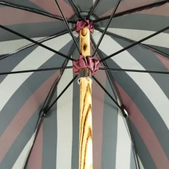 Hot Il Marchesato Ombrello a strisce multicolore - maniglia naturale di faggio