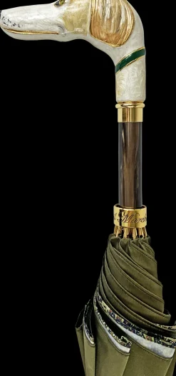 Fashion Il Marchesato Ombrello artigianale con levriero da uomo di lusso