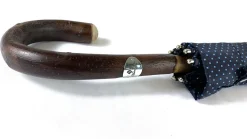 New Il Marchesato Ombrello Blu e azzurro elegante con Legno di Castagno Naturale curvato