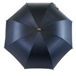 New Il Marchesato Ombrello Blu e azzurro elegante con Legno di Castagno Naturale curvato