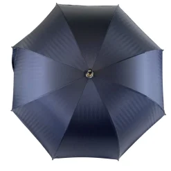 Fashion Il Marchesato Ombrello Blu navy con legno di castagno naturale curvato a mano