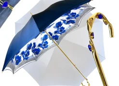 Clearance Il Marchesato Ombrello blu scuro sfumato con Fiori