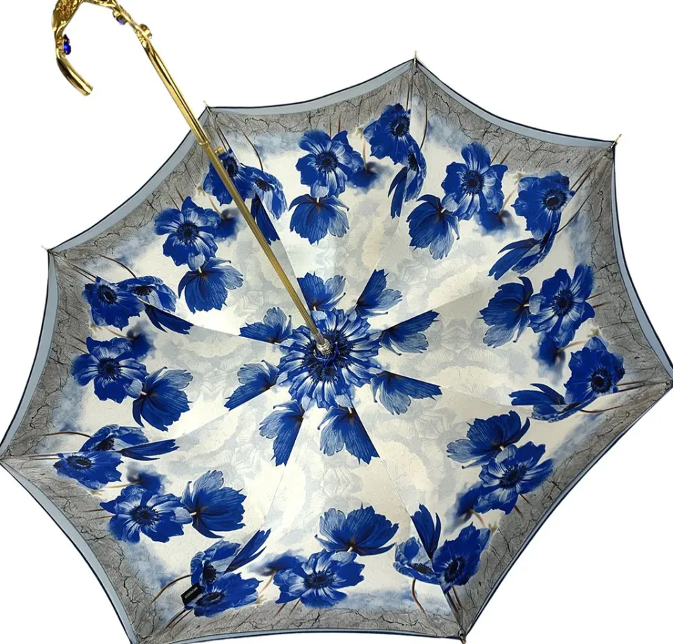 Clearance Il Marchesato Ombrello blu scuro sfumato con Fiori