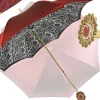Discount Il Marchesato Ombrello Bordeaux cangiante con interno fantasia pizzo