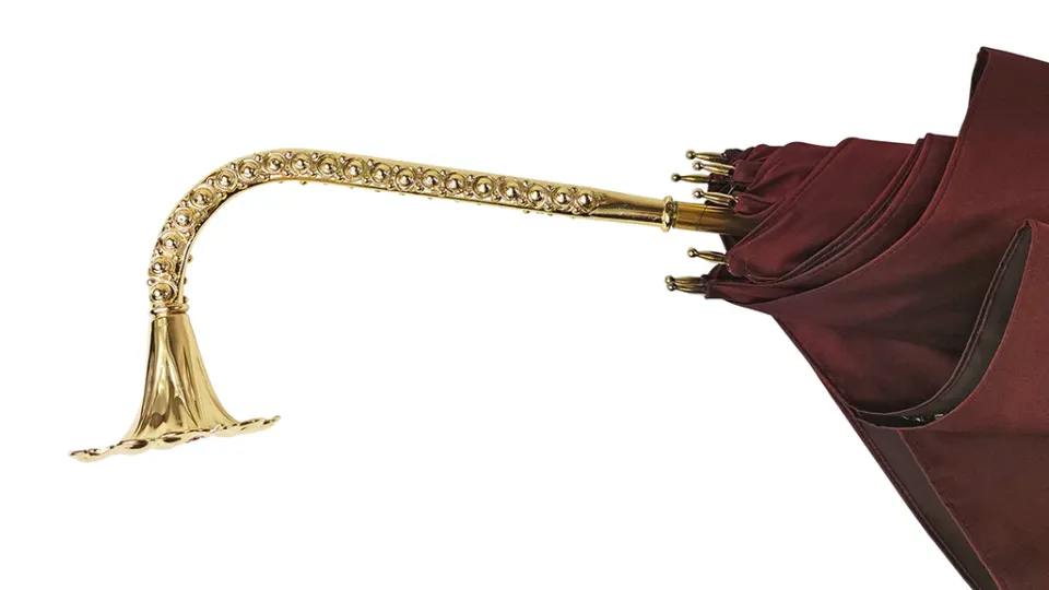 Discount Il Marchesato Ombrello Bordeaux cangiante con interno fantasia pizzo
