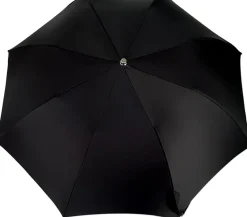 Clearance Il Marchesato Ombrello classico da uomo nero - Manico in legno Bamboo