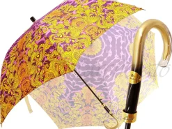 Online Il Marchesato Ombrello con fantasia leopardata fucsia e corone dorate