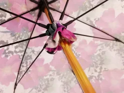 Clearance Il Marchesato Ombrello con fiori fucsia con volant nero