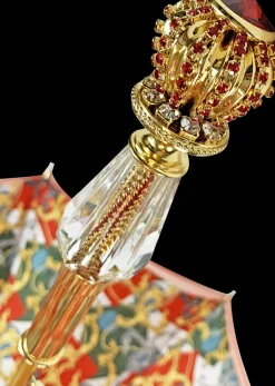 Online Il Marchesato Ombrello con impugnatura pavone e cristalli smeraldo