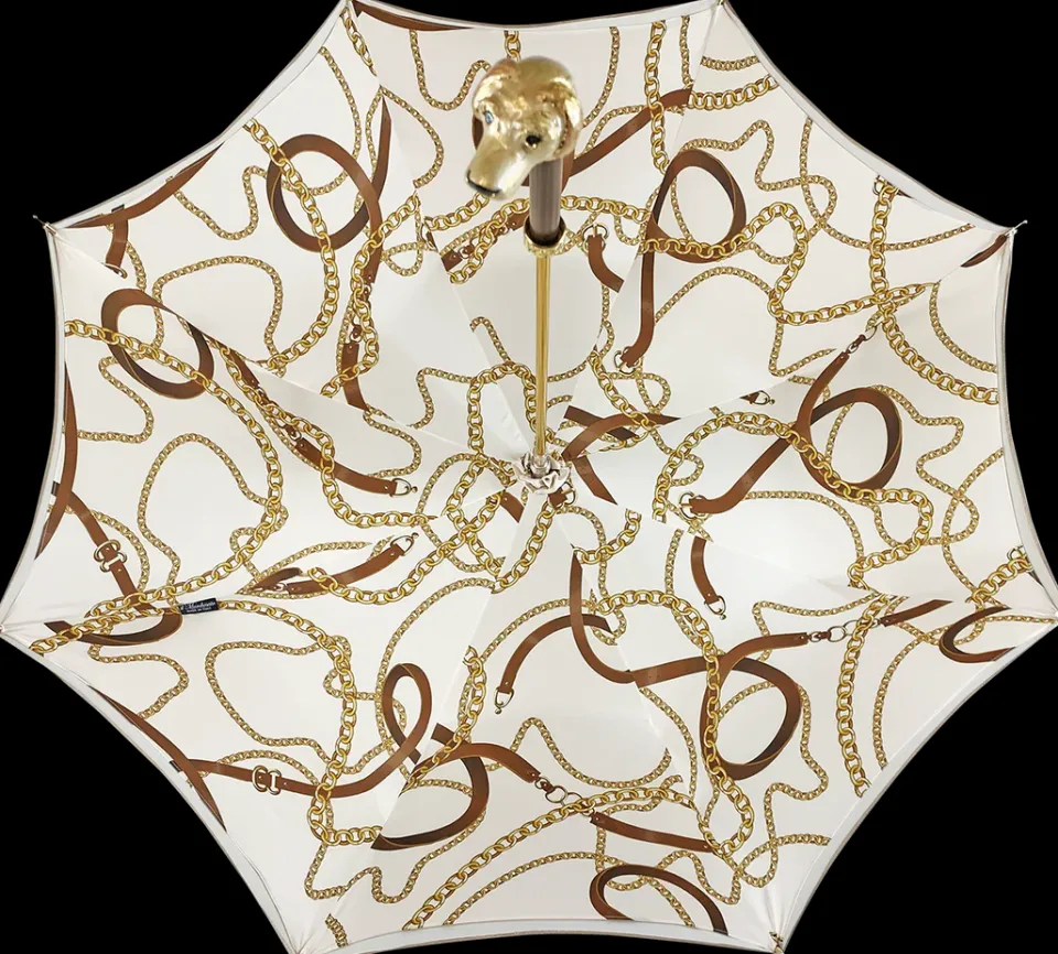 Discount Il Marchesato Ombrello con impugnatura pavone e cristalli smeraldo