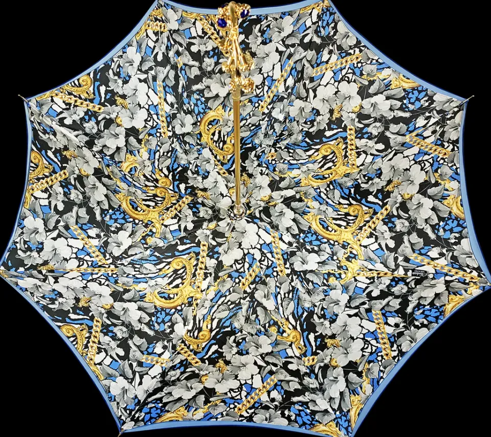 Clearance Il Marchesato Ombrello con impugnatura pavone e cristalli smeraldo