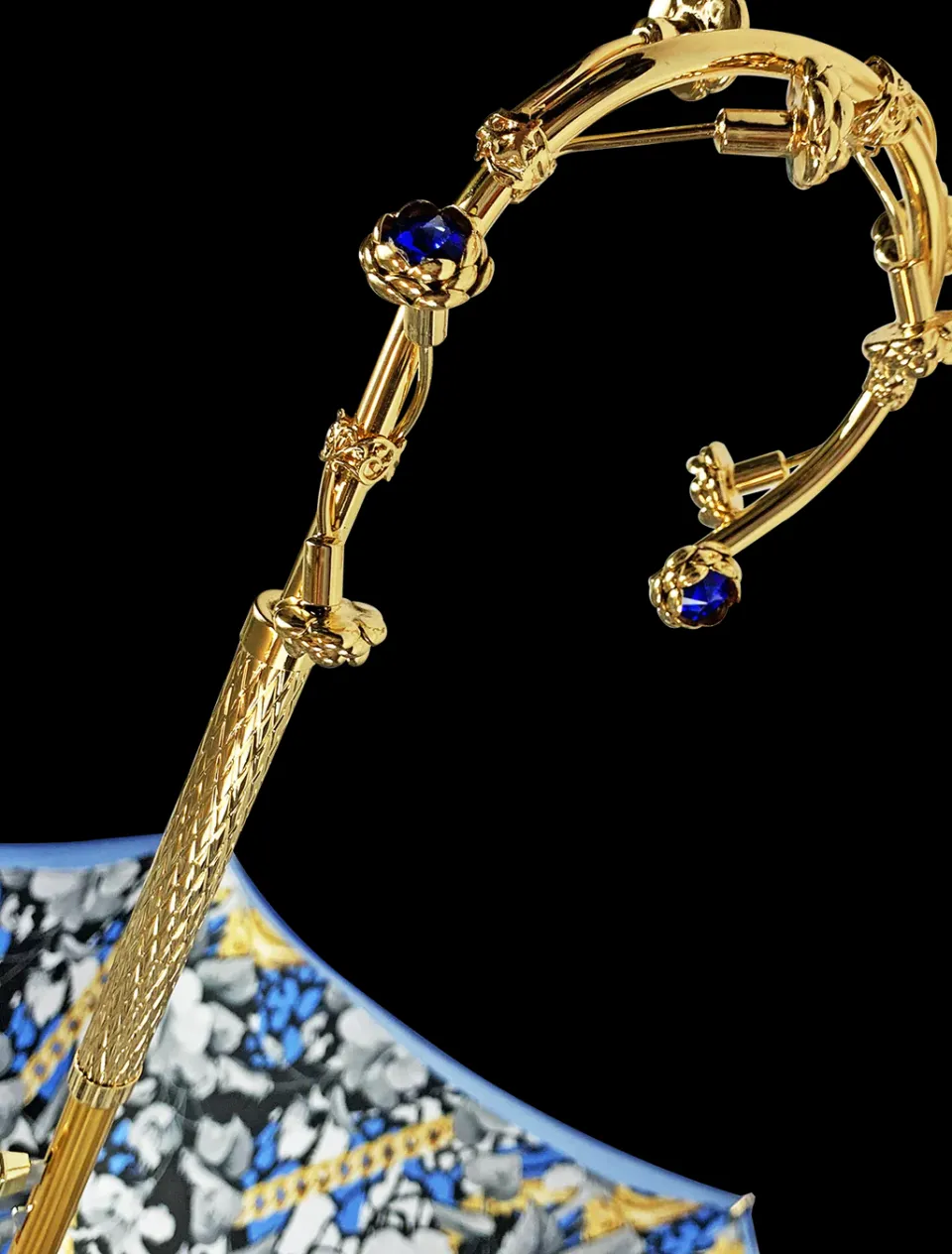 Clearance Il Marchesato Ombrello con impugnatura pavone e cristalli smeraldo