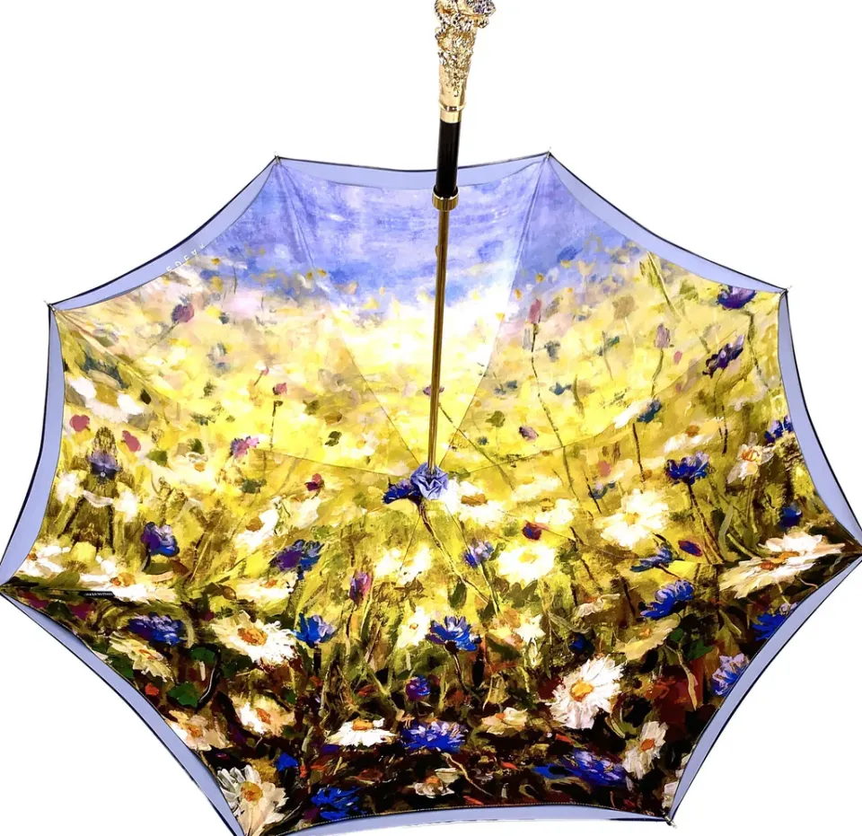 New Il Marchesato Ombrello con impugnatura Rana tempestata di Swarovski