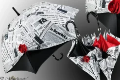 Outlet Il Marchesato Ombrello Con Rosa, Collezione Giornale
