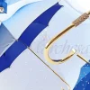 Fashion Il Marchesato Ombrello da donna blu - Cristalli Swarovski - Ombrelli con cristalli a doppio panno