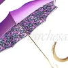 Discount Il Marchesato Ombrello da Donna Viola con Fiore Turchese