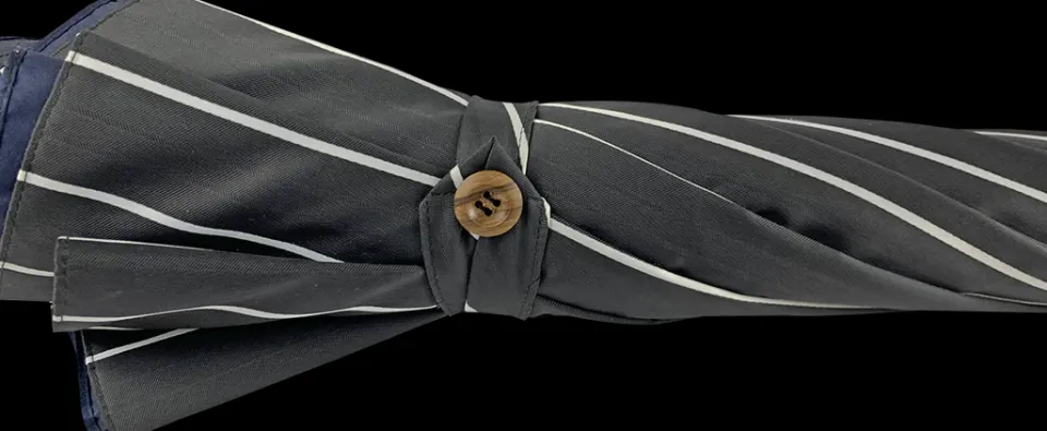 Discount Il Marchesato Ombrello da uomo classico a righe - Tessuto interno in raso giallo