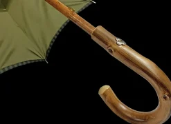 New Il Marchesato Ombrello da uomo classico a righe - Tessuto interno in raso giallo