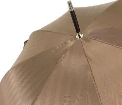 Clearance Il Marchesato Ombrello da uomo fatto a mano - color tabacco - rosso e crema a strisc