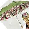 New Il Marchesato Ombrello fatto a mano - Design fiorito in colore oliva