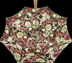 New Il Marchesato Ombrello fatto a mano - Design fiorito in colore oliva