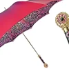 Hot Il Marchesato Ombrello fucsia con medaglione e cristalli