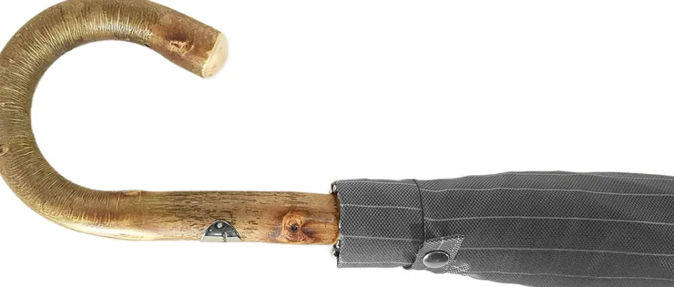 Hot Il Marchesato Ombrello in legno di frassino artigianale - Tessuto jaquard grigio