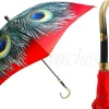 Discount Il Marchesato Ombrello italiano - Esclusiva piume di pavone rosso