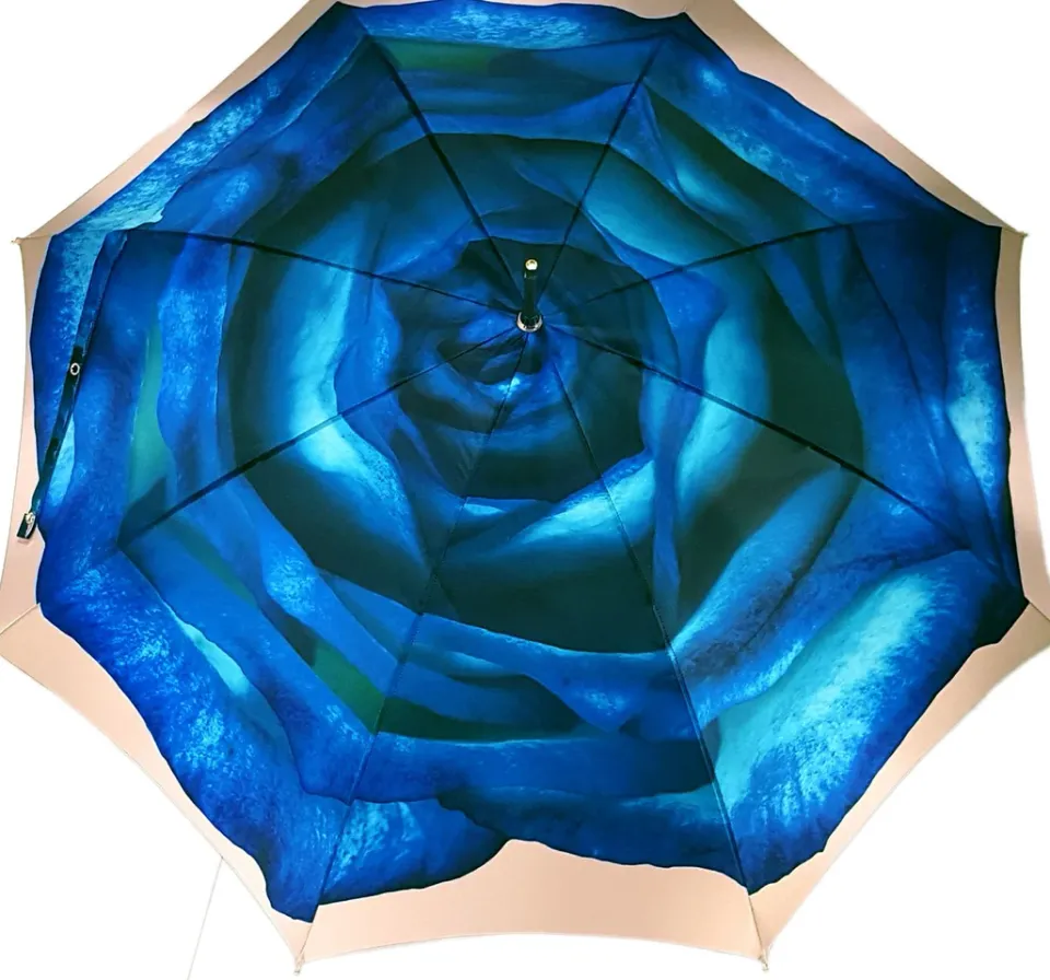 Fashion Il Marchesato Ombrello Italiano con Rosa blu