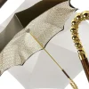 Outlet Il Marchesato Ombrello marrone con motivo a rombo interno