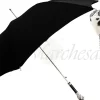 Clearance Il Marchesato Ombrello nero da uomo - Impugnatura testa di Ariete