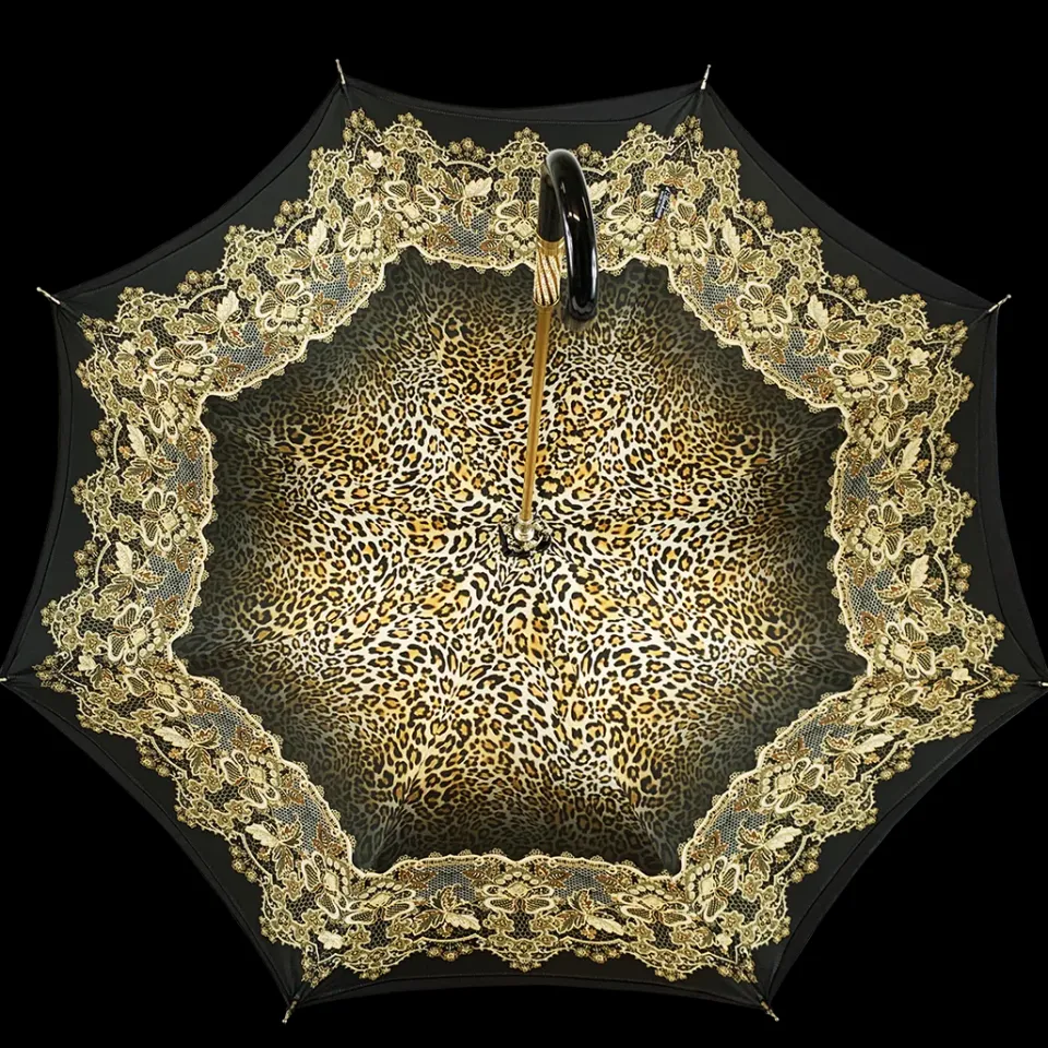 Online Il Marchesato Ombrello nero Semplice ed elegante con design animalier