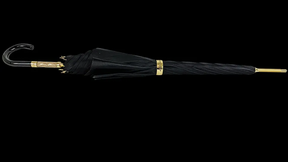 Online Il Marchesato Ombrello nero Semplice ed elegante con design animalier