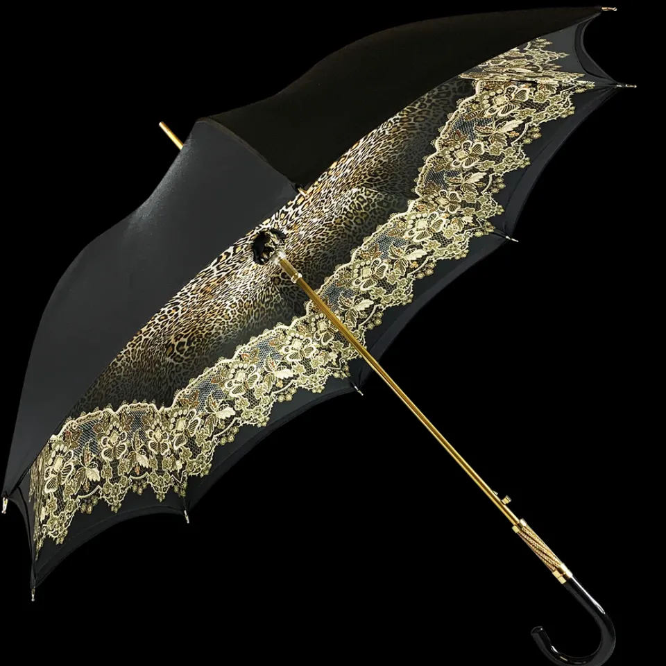 Online Il Marchesato Ombrello nero Semplice ed elegante con design animalier