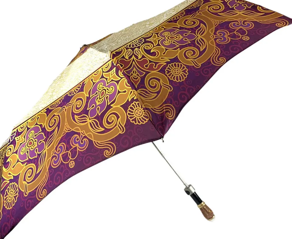 Clearance Il Marchesato Ombrello pieghevole da donna crema e magenta