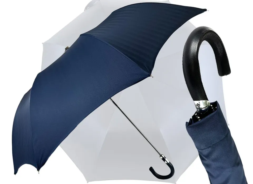 New Il Marchesato Ombrello pieghevole da uomo Blu scuro
