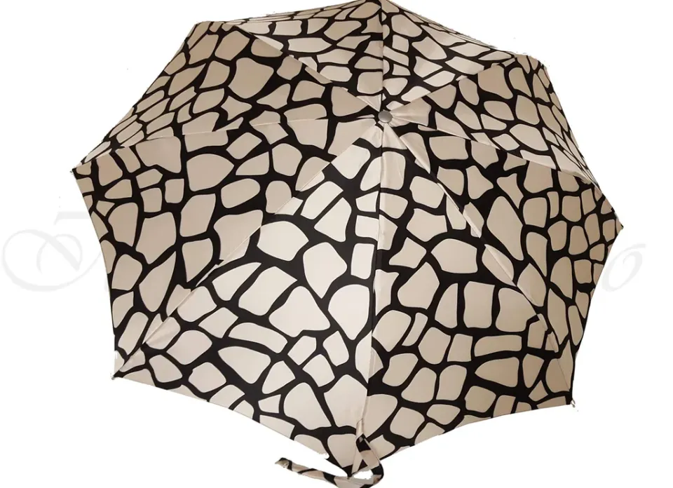 Fashion Il Marchesato Ombrello pieghevole elegante leggero crema e nero