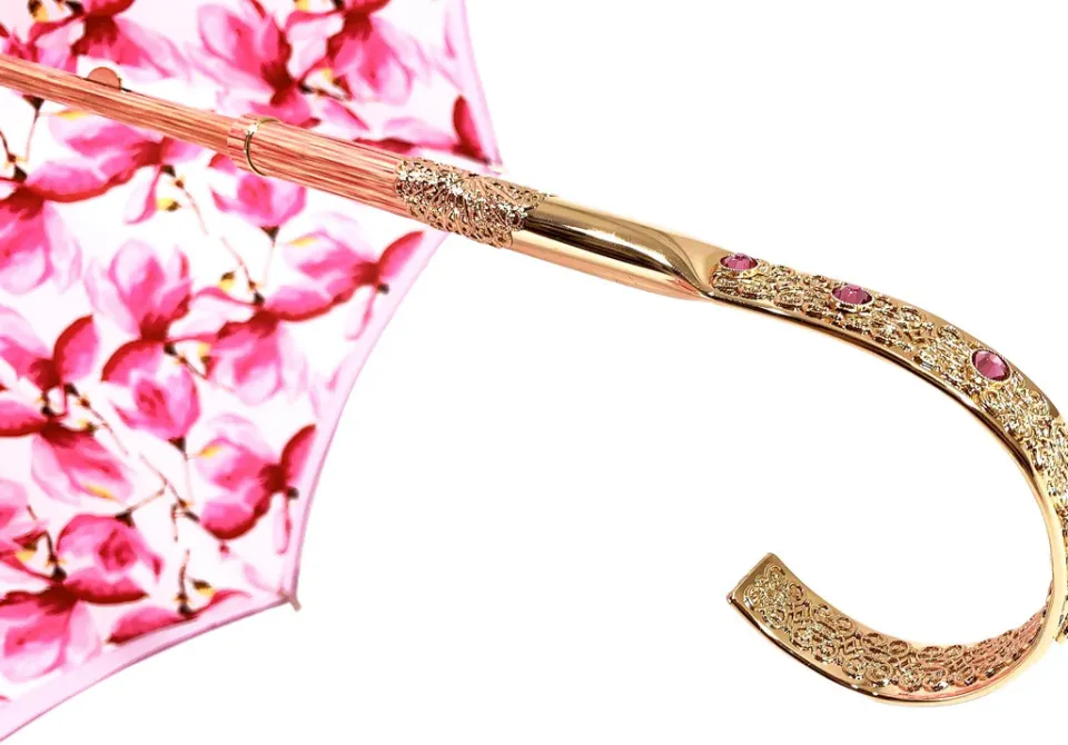 Online Il Marchesato Ombrello Sfumato Fucsia - Esclusivo disegno fiorato