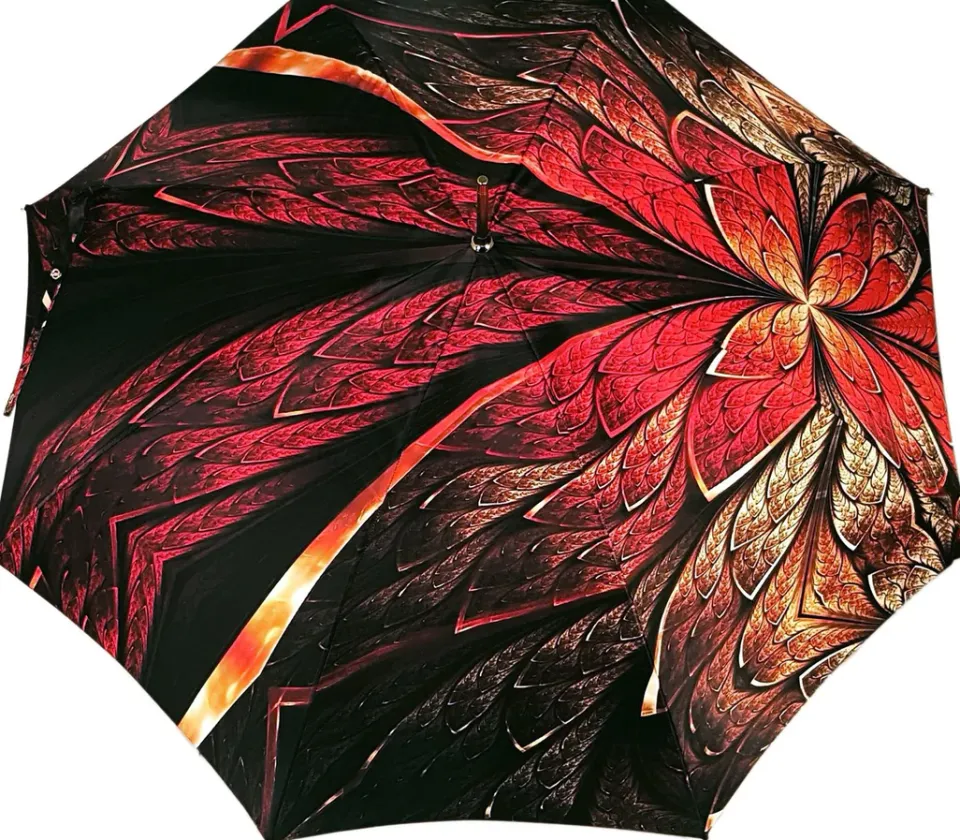 New Il Marchesato Ombrello speciale con fantasia rossa astratta