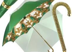 New Il Marchesato Ombrello verde da donna con cristalli