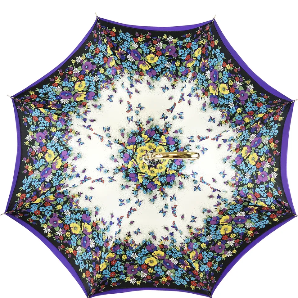 Discount Il Marchesato Originale ombrello viola con fantasia multicolore