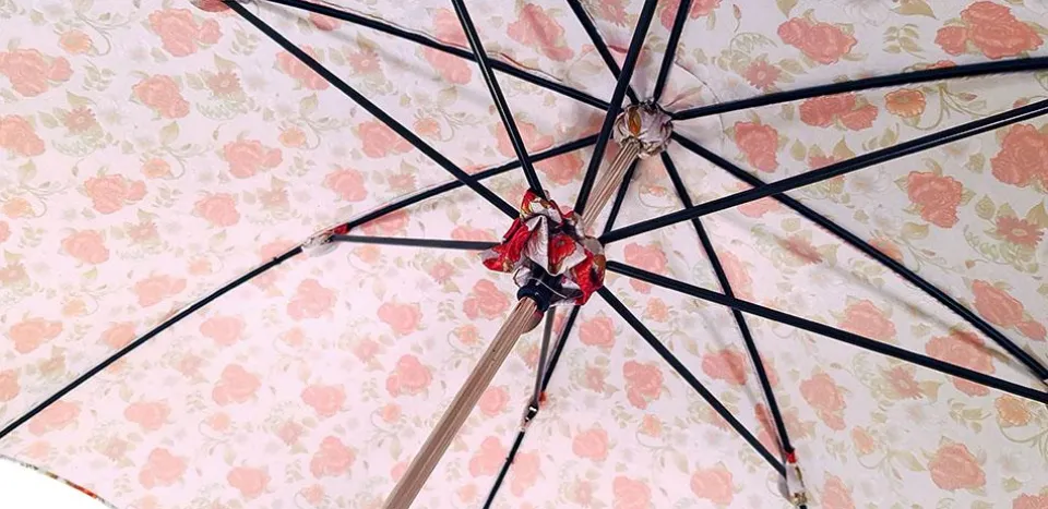 New Il Marchesato Parasole con rose rosse