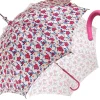 Online Il Marchesato Parasole Fiorellini rosa - Impugnatura in pelle rosa